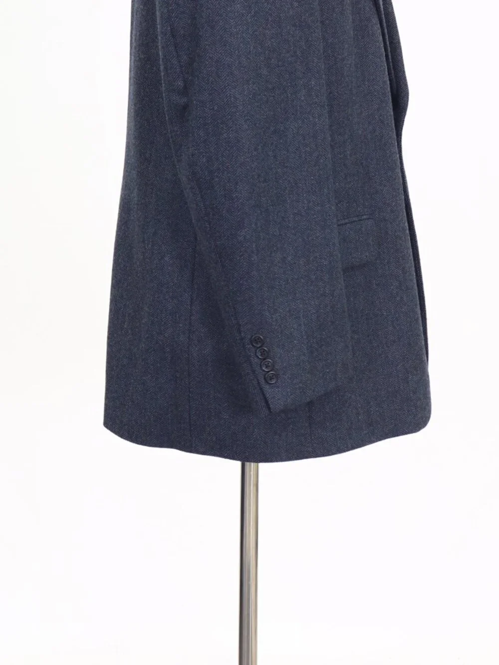 Lands' End 44R Blue Blazer Sport Coat Jacket 2-Button Herringbone W875